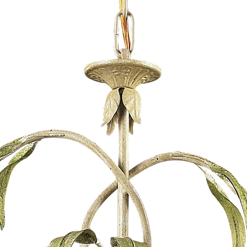 Huarco Chandelier, Seashell and Amber Glass, 6-Light