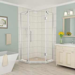 Merrick 34"-34.25"x72" Frameless Neo-Angle Shower Enclosure, Chrome, Chrome, 40
