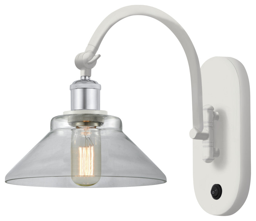 Innovations 518-1W-WPC-G132 1-Light Sconce, White and Polished Chrome