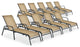 Costway 10PCS Patio Lounge Chair Chaise Adjustable Recliner Stack No Assembly