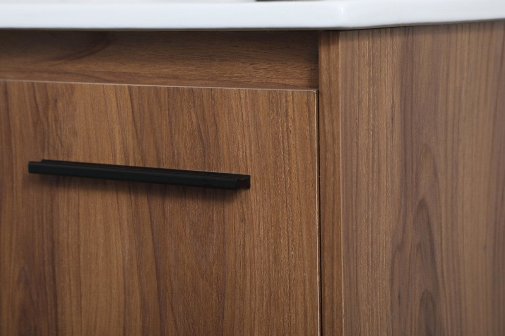 24" Single Bathroom Vanity, Walnut Brown