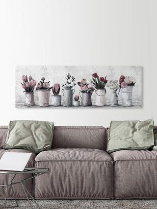 "Fresh Pink Tulips" Painting Print on Wrapped Canvas