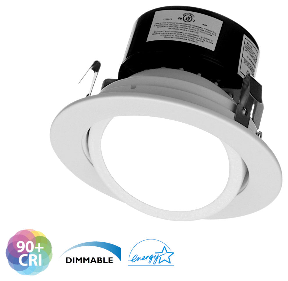 NICOR DLG4-10-120-3K-WH 4" LED Gimbal Downlight Retrofit Kit, 3000K