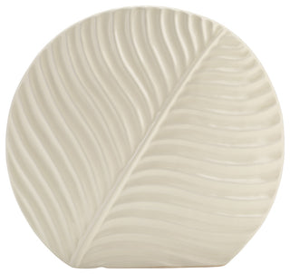 Ceramic 11" Round Botanical Vase, Cotton