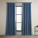 Faux Linen Darkening Curtain Single Panel, Denim, 50"x96"