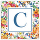 Wildflower Monogram - C 12x12 Canvas Wall Art