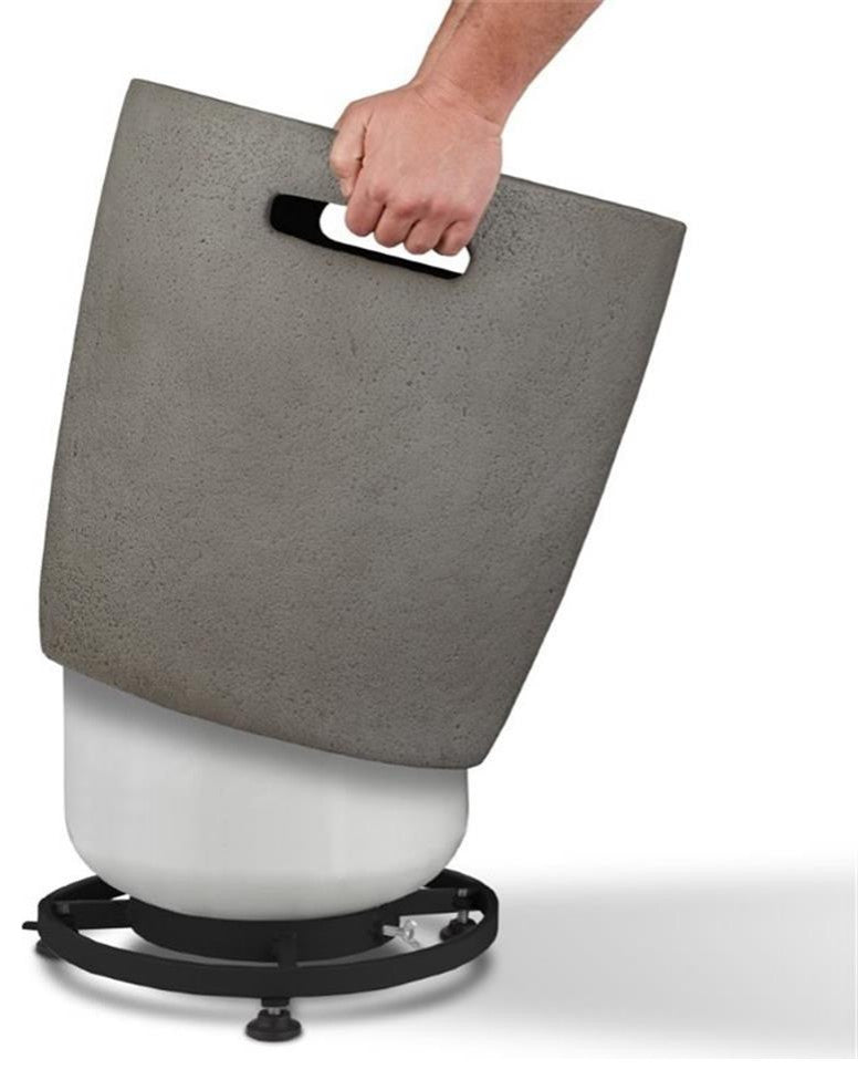 Real Flame Riverside Round Propane Tank Cover in Glacier Gray