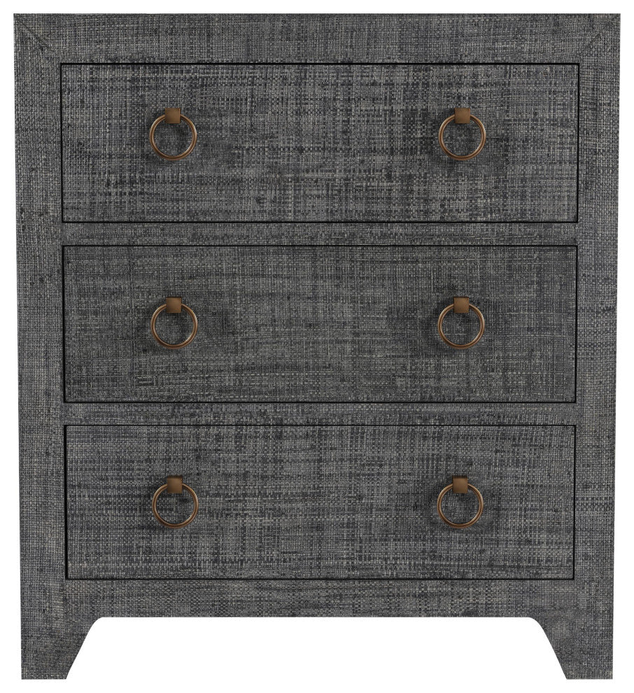 Butler Specialty Company, Bar Harbor Charcoal Raffia 3 Drawer Chest, Charcoal
