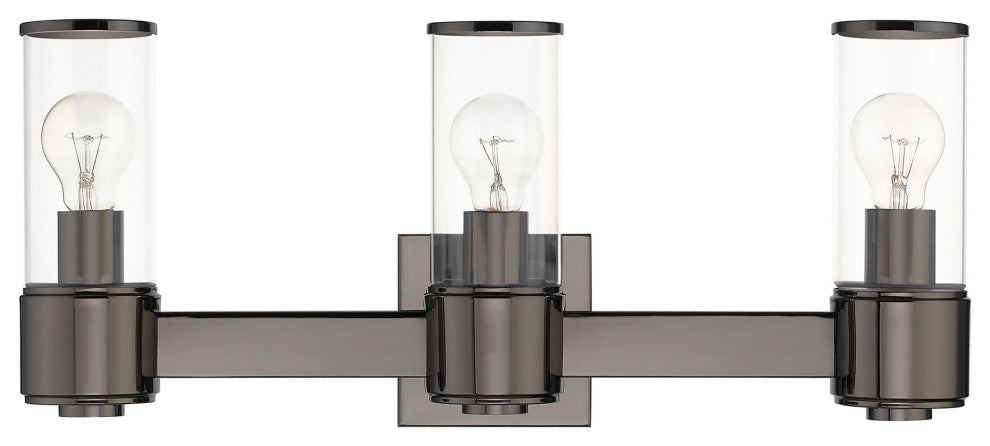 Livex Lighting Quincy 3-Light Black Chrome Vanity Sconce