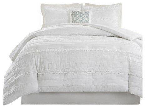 Madison Park Celeste 5 Piece Comforter Set in White