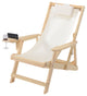Romantic Collection Canvas Sling Chair with Cup and Wine Holder, Natural Frame B