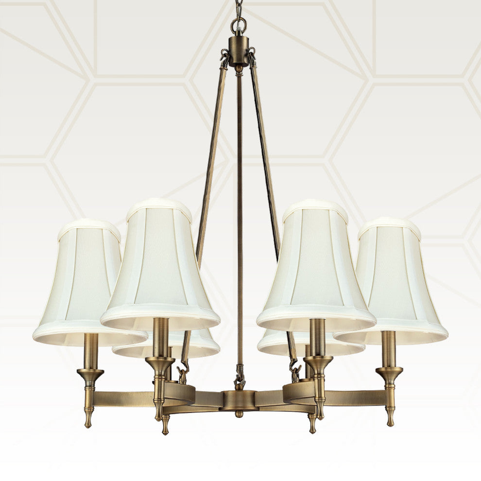 Royal Designs True Bell Basic Lamp Shade, Flame Clip Fitter, Eggshell, Set of 2