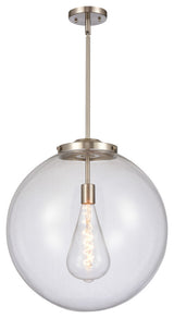 Beacon Pendant, Brushed Satin Nickel, Clear, Clear