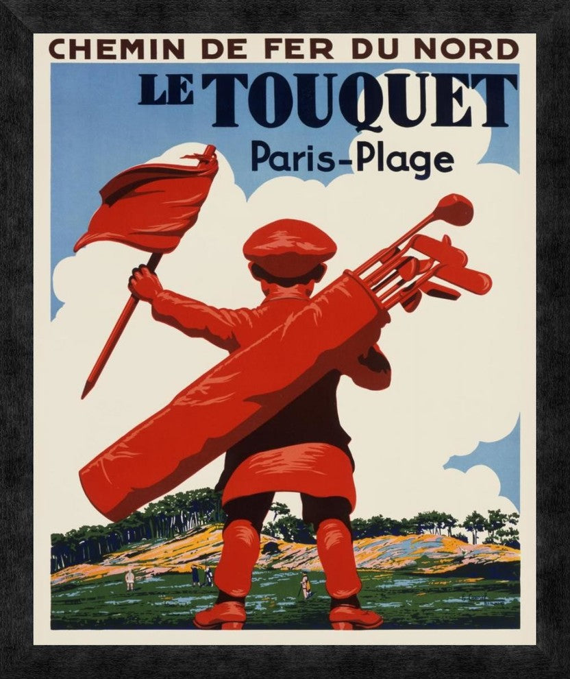 "Le Touquet Paris-Plage" Framed Canvas Giclee by Edouard Courchinoux, 20"x24"
