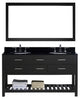 Virtu Caroline Estate 60" Double Bathroom Vanity, Espresso With Faucet, Mirror