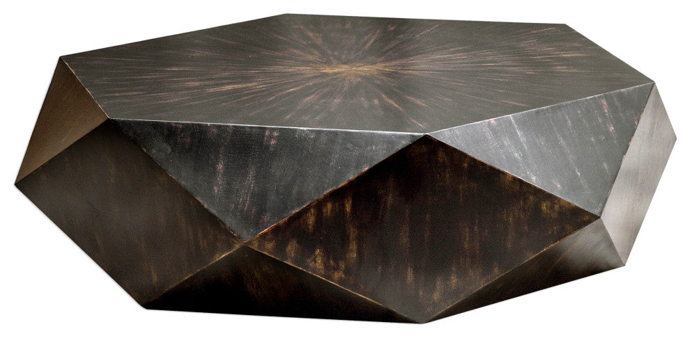 Uttermost Volker 49 x 14" Coffee Table, Worn Black