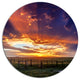 Dramatic Sunset Over Prairie, Landscape Round Metal Wall Art, 23"