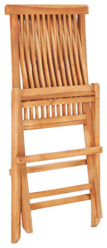 vidaXL Patio Bistro Set 3 Piece Patio Folding Table and Chairs Solid Teak Wood