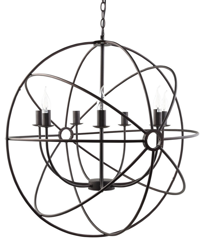 Modern Urban Contemporary Chandelier Light, Black Steel