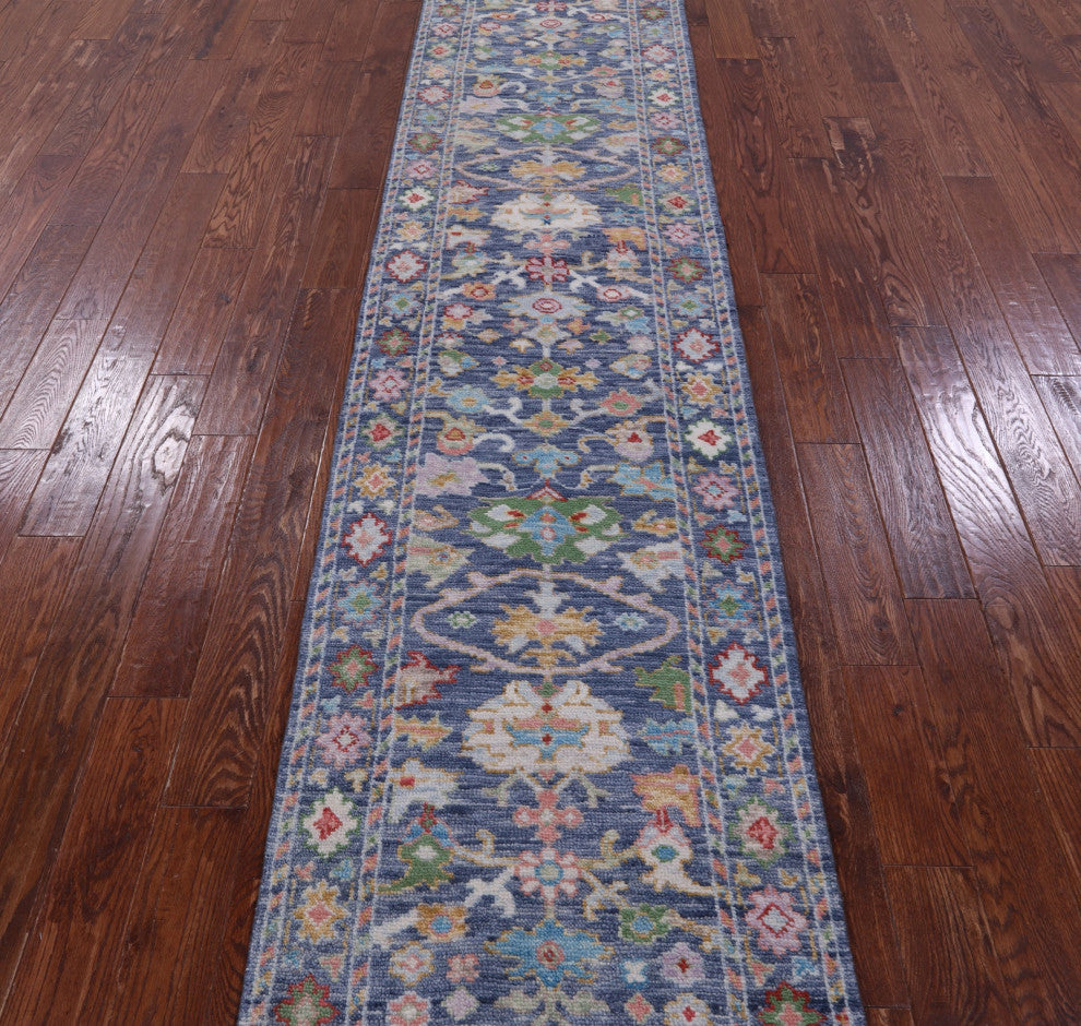 Runner Turkish Oushak Handmade Rug 2' 7" X 12' 3" - Q13453
