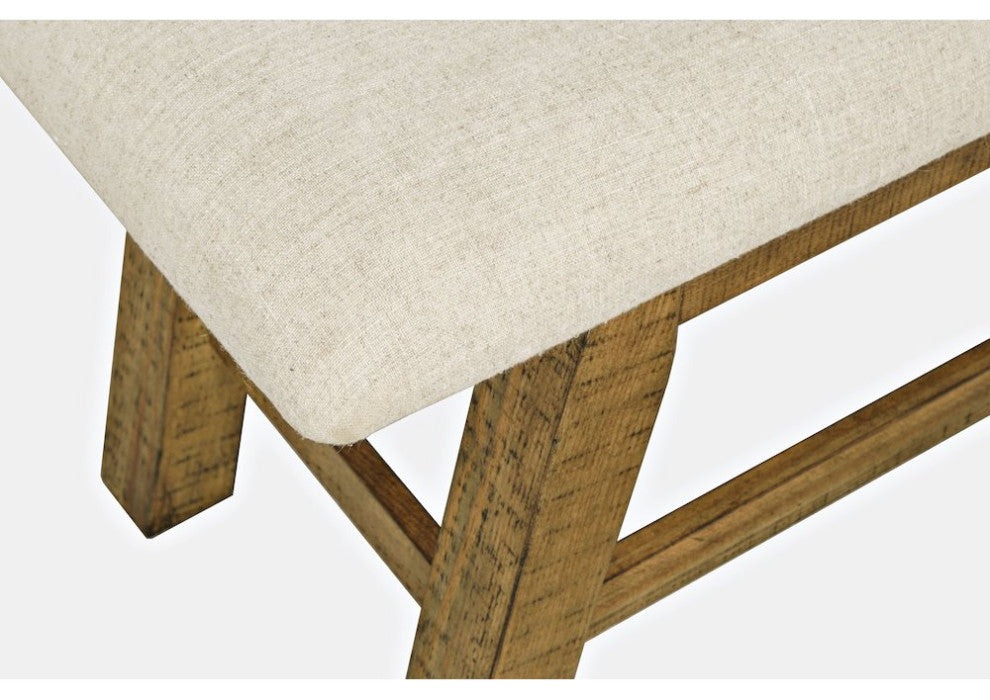 Telluride Rustic Farmhouse Solid Wood 85 Upholstered Dining Bench