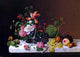 Severin Roesen Fruit and Flowers on a Marble Table Ledge Wall Decal