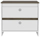 Lily Nightstand with 2 Drawers, White/Dark Brown