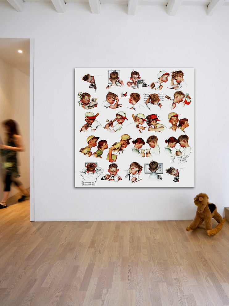 "Day in the Life of a Boy" Print on Canvas by Norman Rockwell