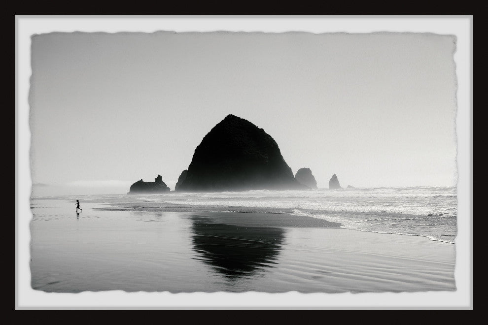 "Sea Stack Shadow" Framed Painting Print, 12x8