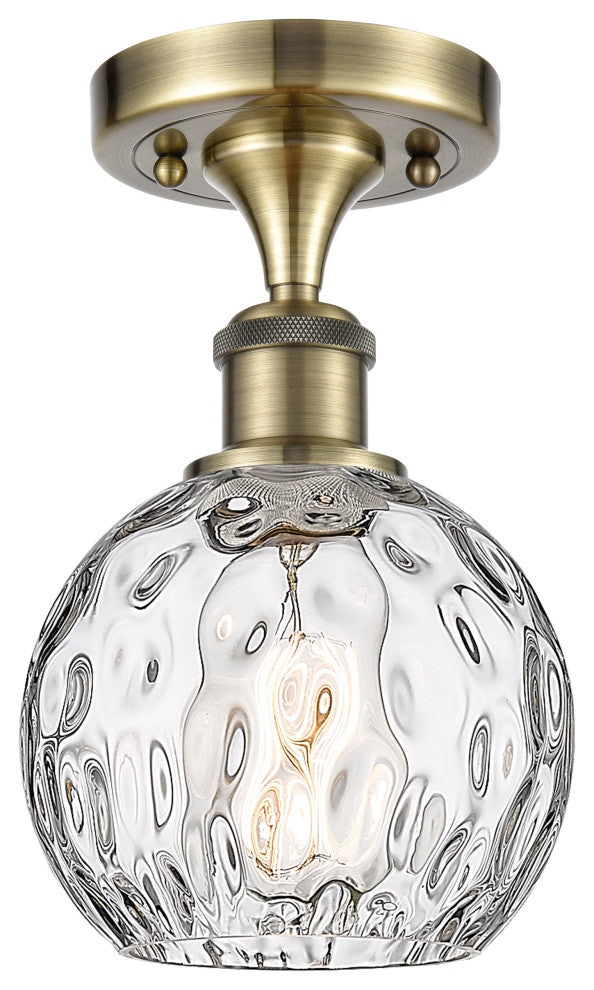 Innovations 516-1C-AB-G1215-6 1-Light Semi-Flush Mount, Antique Brass