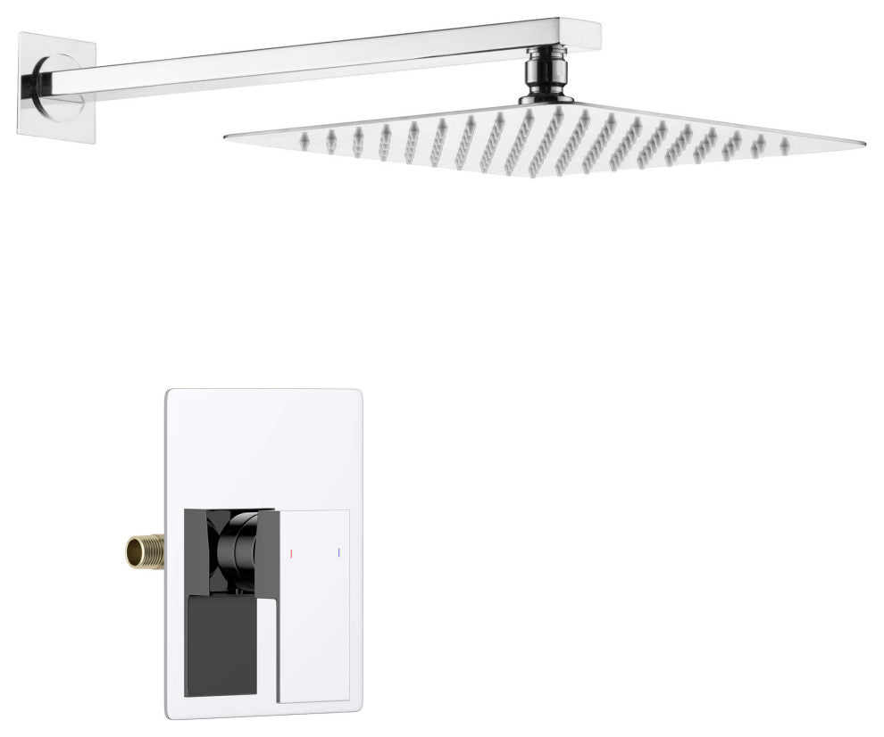 Cube Single Function Shower System, Rough, Valve, Chrome