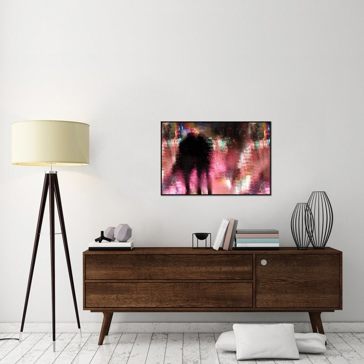 "Rain Above The Funfair" Framed Canvas Giclee by Stefan Eisele, 37x25"