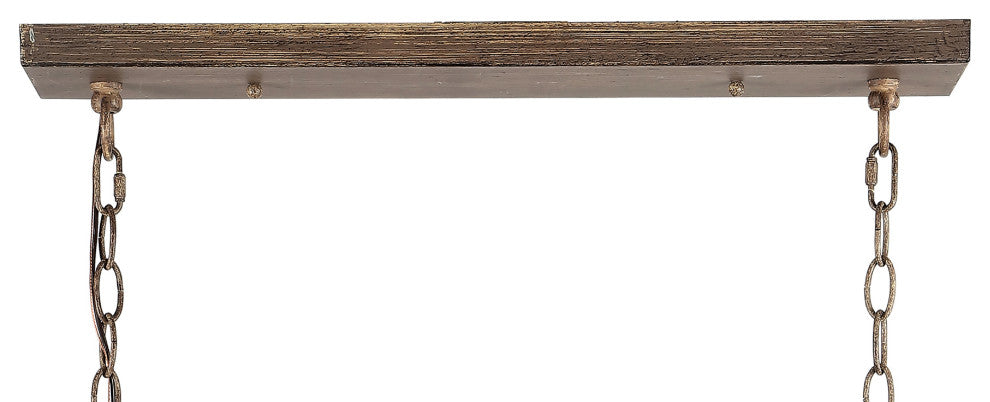 Magnolia 36" 5-Light Linear Adjustable Iron Rustic LED Pendant, Brown