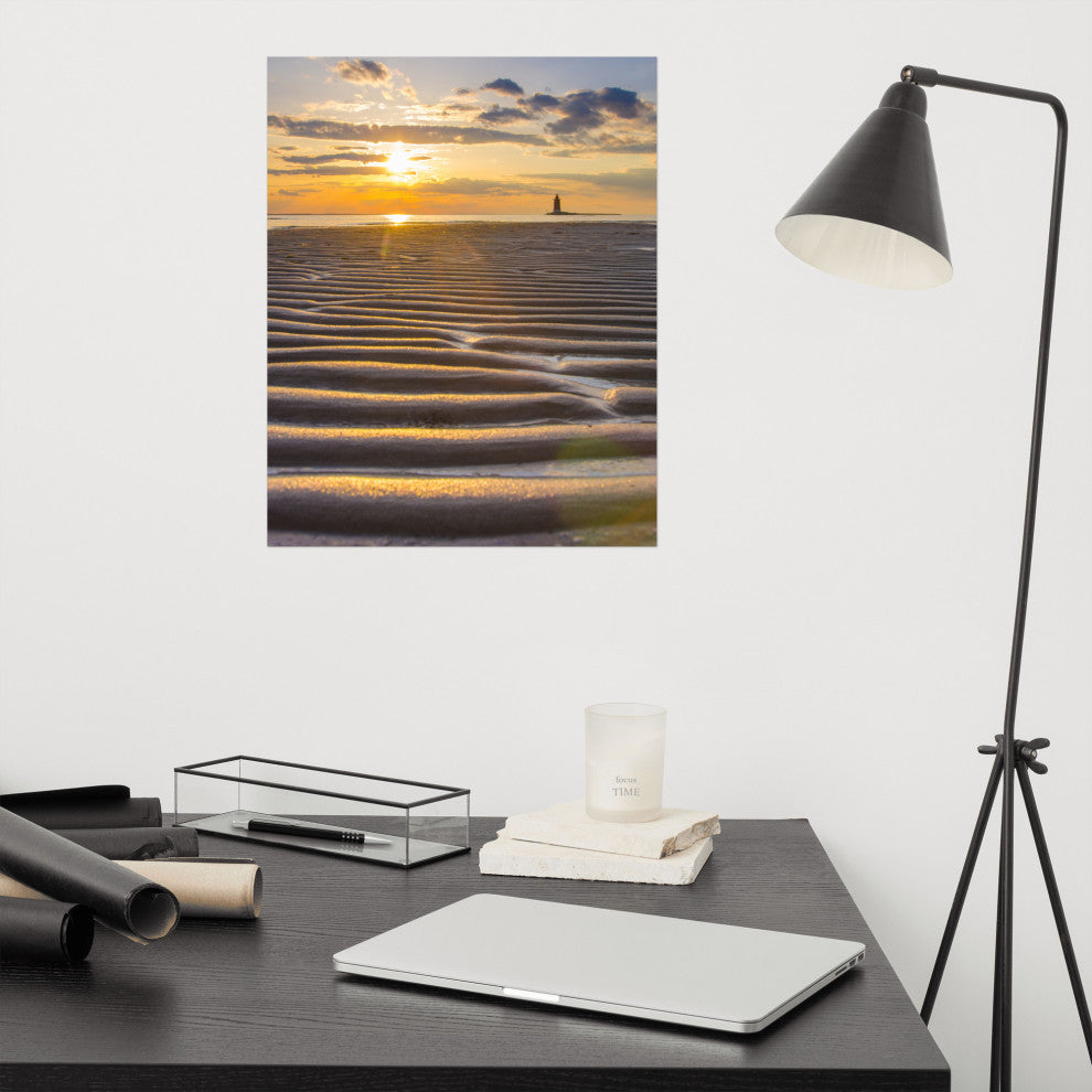 Sandbars Landscape Photograph, Beach Unframed Wall Art Print, 16" X 20"