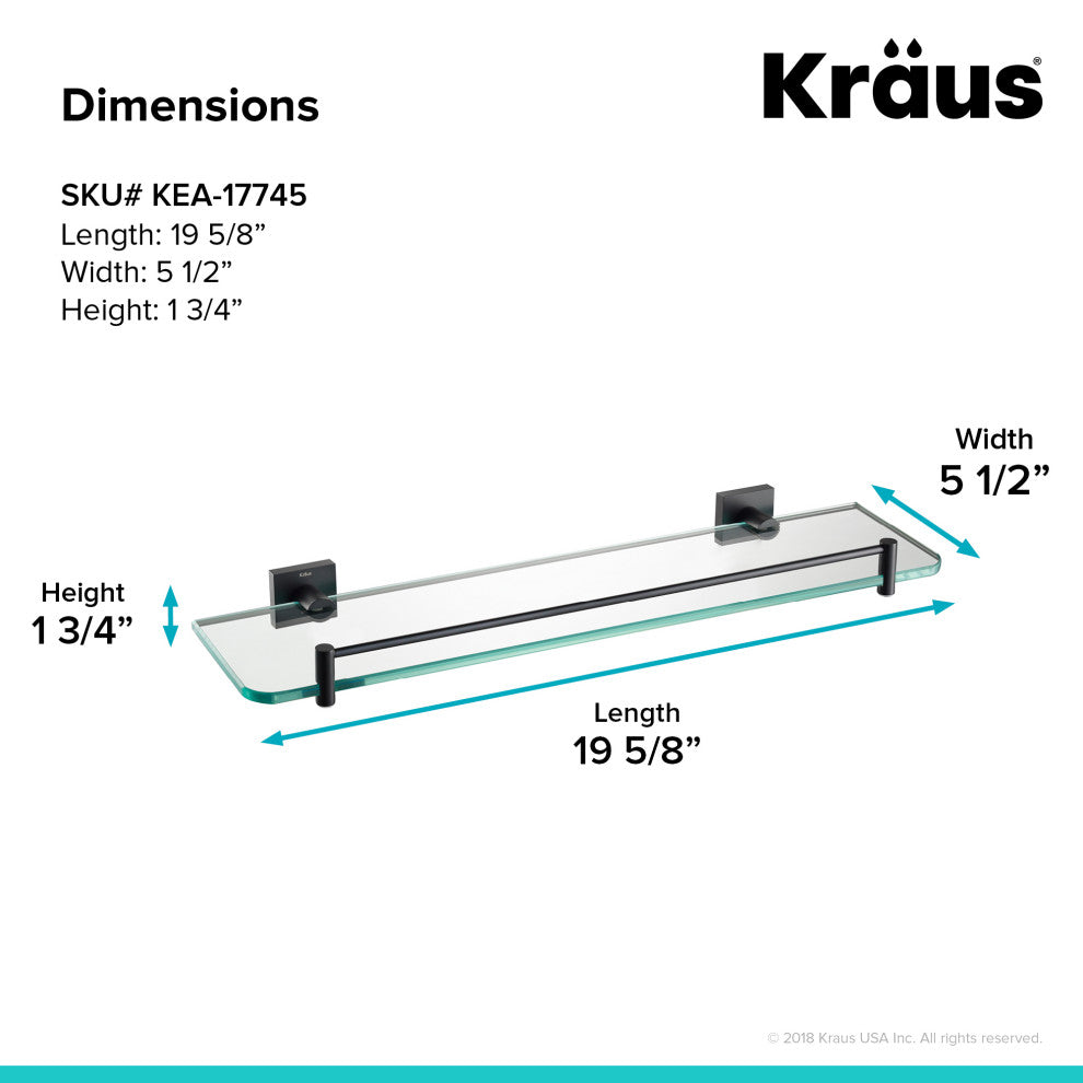 Ventus Bathroom Shelf, Matte Black