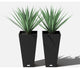 Midland Tall Square Planter, Black, 26'', 2 Pack