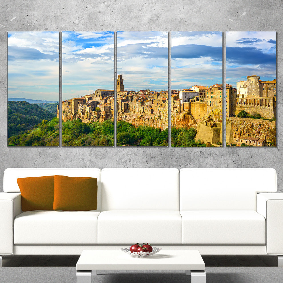 "Tuscany Pitigliano Medieval Village" Canvas Photo Print, 5 Panels, 60"x28"