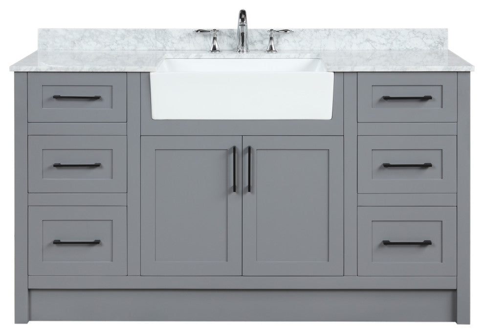 Laguna 60" Single Bathroom Vanity Set, Gray