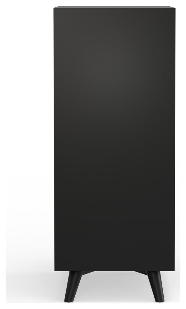 Flynn Large Bar Cabinet With Drop Down Tray, Black