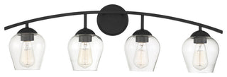4-Light Bathroom Vanity Light, Matte Black