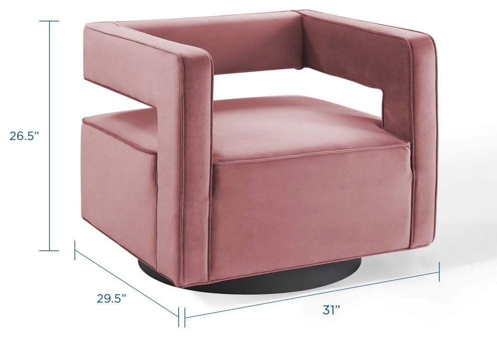 Armchair Accent Chair, Velvet, Pink, Modern, Living Lounge Hotel Hospitality