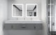 CastelloUSA Nile 84" Wall Mounted Bathroom Vanity Set, Gray, White Top, Chrome Handles
