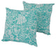 17" Outdoor Throw Pillows, Set of 2, Under the Sea Teal