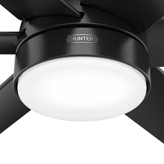 Hunter 60" Skysail Matte Black Wet Rated Ceiling Fan, LED Kit, Remote