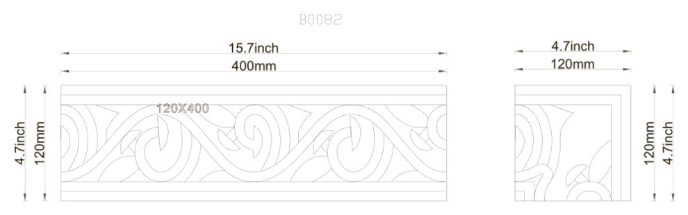 Marble Mosaic Border Listello Tile Garden Emperador 4.7x15.7 Polished, 1 piece
