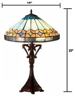 NICHOLAS Tiffany-Style Mission Stained Glass Table Lamp, 25"