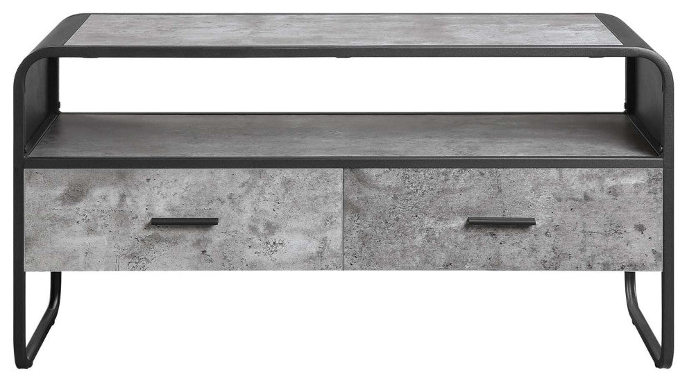 TV Stand With Storage for TV's up to 42 Inch, Concrete Gray