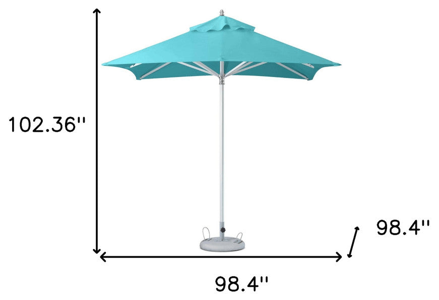 8' Aqua Polyester Square Market Patio Umbrella