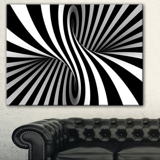 "Black and White Spiral Digital" Canvas Print, 40"x30"