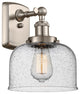 Large Bell 1-Light Sconce, Brushed Satin Nickel, Seedy